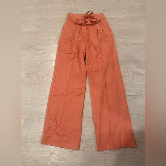 Reiss High Waist Clemmie Linen Blend Pants Size 4 - Picture 2 of 5
